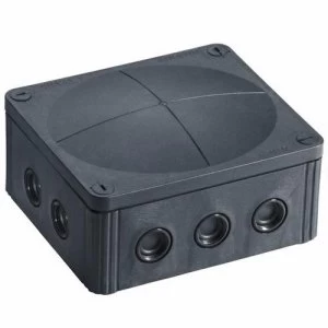 image of Wiska Combi 1210/5 57A Black IP66 Weatherproof Junction Adaptable Box Enclosure With 5 Way Connector