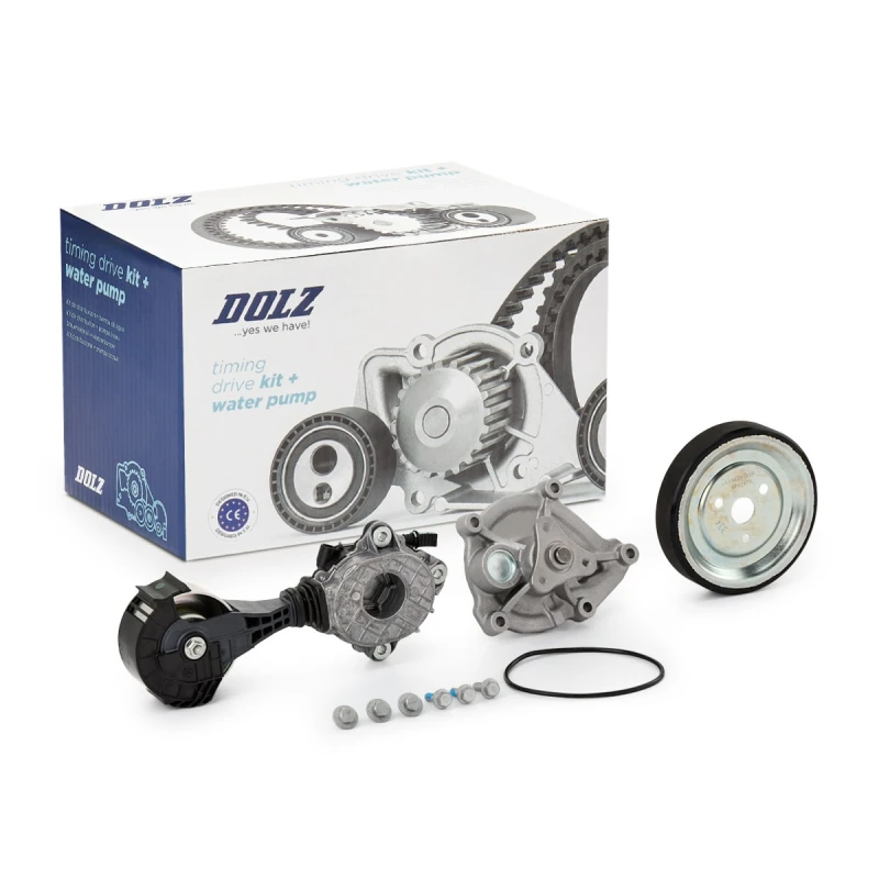 Image of DOLZ Water Pump + V-Ribbed Belt Kit DOLZ KD173T
