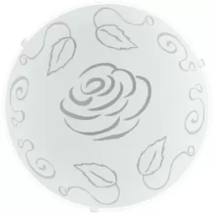 Image of Mars 1 - 1 Light Traditional Flush Wall / Ceiling Light White and Satin Glass, E27 - Eglo
