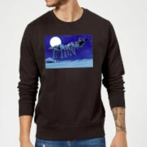 Image of Star Wars Darth Vader AT-AT Christmas Sleigh Black Christmas Sweatshirt - L - Black