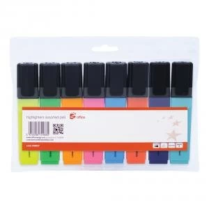 Image of Office Highlighters Chisel Tip 1 5mm Line Assorted Wallet 8 938627