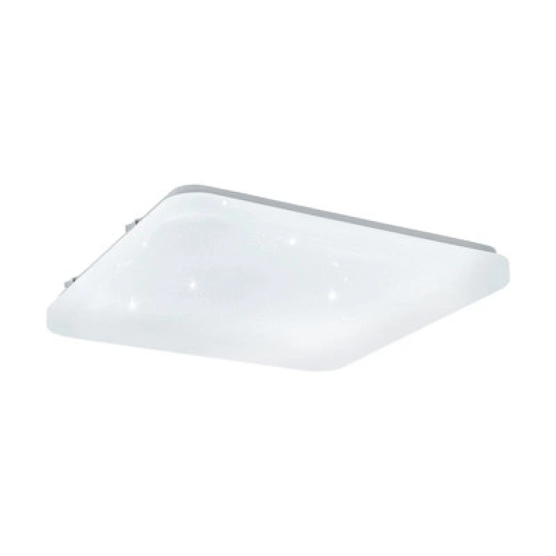 Image of Loops Wall Flush Ceiling Light White Shade White Plastic With Crystal Effect LED 17.3W White