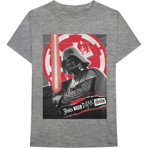 image of Star Wars - Darth Rock Three Mens Large T-Shirt - Grey