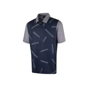 Island Green Abstract Print Polo - Navy - XXL