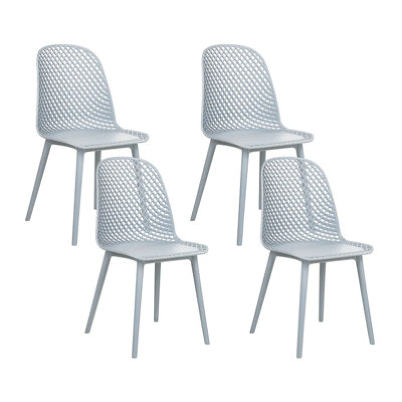 Image of Beliani Set Of 4 Dining Chairs Emory Light Blue