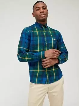 Image of GANT Check Plaid Flannel Shirt - Multi, Dark Green Size M Men