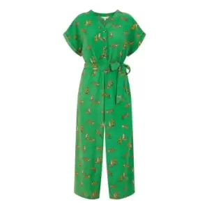 Image of Yumi Green Cheetah Print Jumpsuit - Green