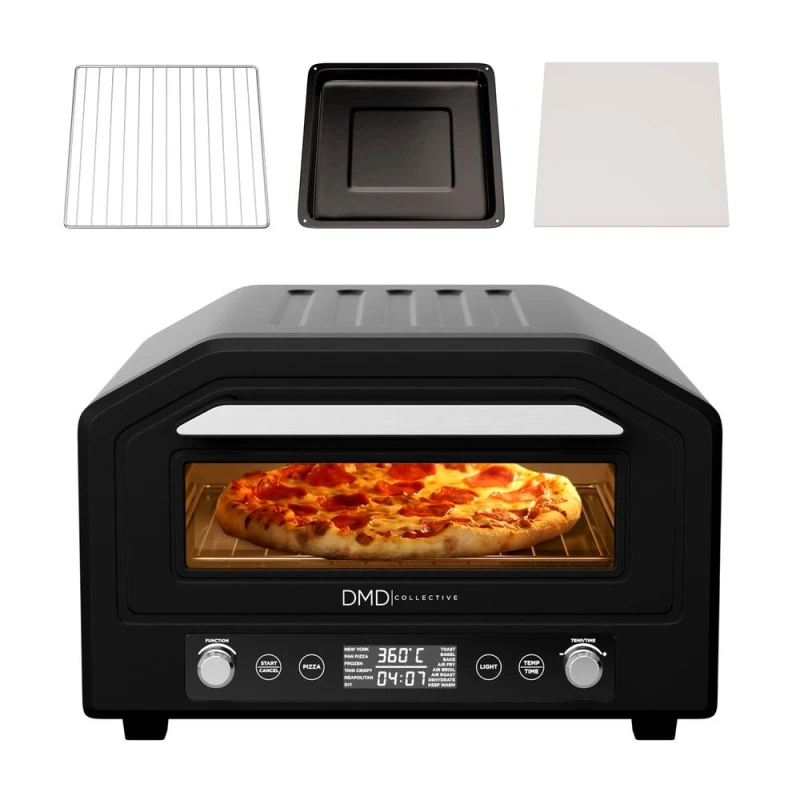 Image of DMD Collective 17L Electric Pizza Oven & Air Fryer, 400°C, Fits 12" Pizza in Black Unisex