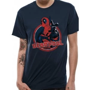 image of Deadpool - Logo Point Mens X-Large T-Shirt - Blue