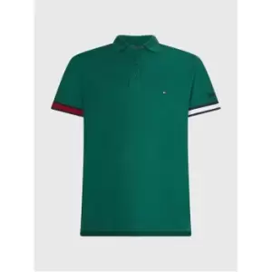 Image of Tommy Hilfiger Flag Cuff Sleeve Logo - Green