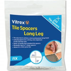 image of Vitrex Long Leg Tile Spacers 4mm Pack of 250