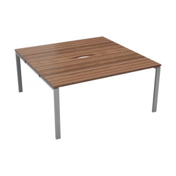 CB 2 Person Bench 1600 x 800 - Dark Walnut Top and Silver Legs