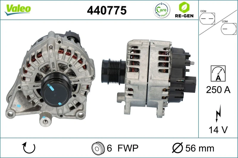 Image of VALEO 440775 Generator Alternator Charging Current: 250A, Voltage: 14V Alternator (4)