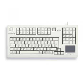 Image of Cherry G80-11900 Touchboard Keyboard with built-in touchpad - USB - Light Grey - DE