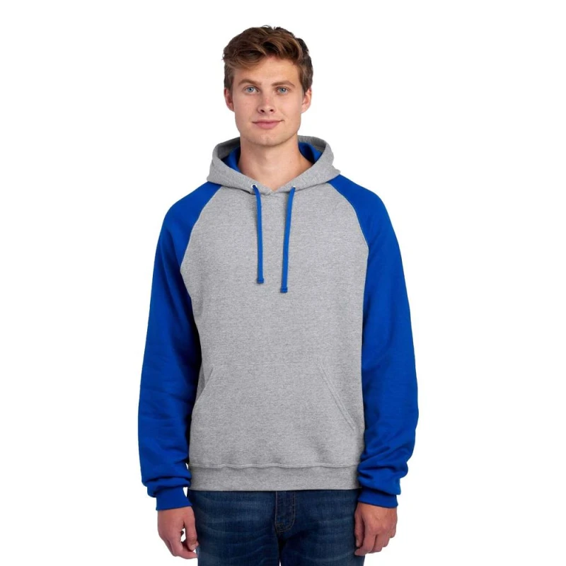 Image of JERZEES Mens Colour Block Nublend Hoodie in Royal Size: Medium Royal Male M