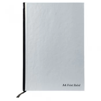 image of Pukka Pad Notebook with Ribbon Casebound Hard Cover 192 Pages 90gsm A4 Silver Ref RULA4 Pack 5