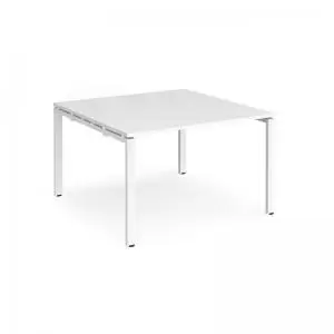 Image of Adapt square boardroom table 1200mm x 1200mm - white frame and white