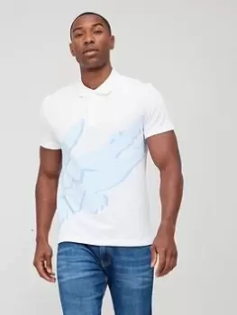 Image of Lacoste Summer Pack Large Croc Logo Polo Shirt - White Size XL Men