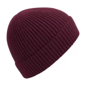 Image of Beechfield Engineered Knit Ribbed Beanie (One Size) (Burgundy)