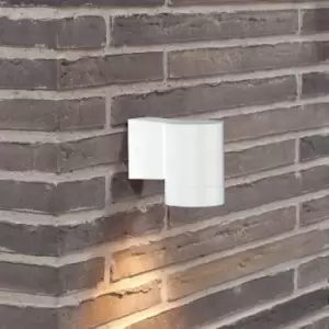 Image of Tin Outdoor Patio Terrace Metal Wall Light in White (Diam) 7.6cm