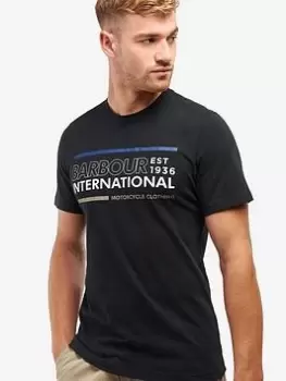 Image of Barbour International Trinity Large Logo T-Shirt - Black, Size 2XL, Men