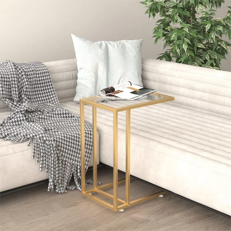 Image of VIDAXL Computer Side Table Transparent 50x35x65cm Tempered Glass Vidaxl 8720286462423