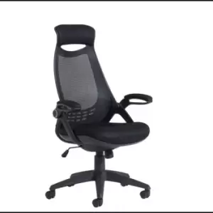 Image of Tuscan mesh high back chair with head support - black