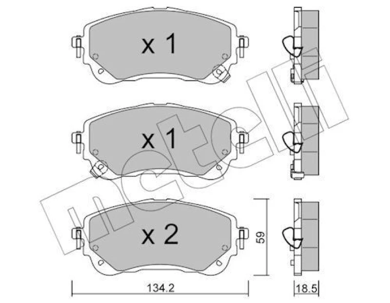Image of METELLI Brake pad set METELLI 22-1234-0