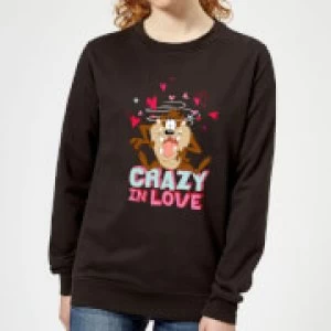 Image of Looney Tunes Crazy In Love Taz Womens Sweatshirt - Black - XXL