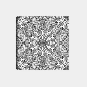 Image of MANDALA75 White Black Decorative Canvas Painting