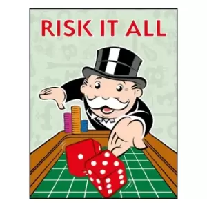 Image of Monopoly Art Print Risk It All Limited Edition 36 x 28 cm