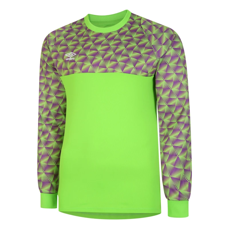 Image of Umbro Umbro Men Flux Long-Sleeved Goalkeeper Jersey in Bright Green Size: Small Bright Green S Male 5063425851171