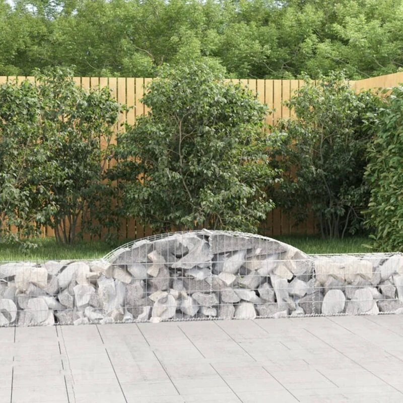 Image of VIDAXL Arched Gabion Baskets 3 pcs 300x30x40/60cm Galvanised Iron Vidaxl 3146468