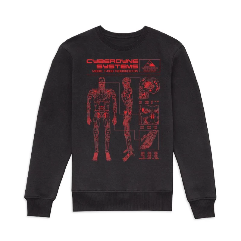 Image of The Terminator T-800 Schematic Sweatshirt - Black - M