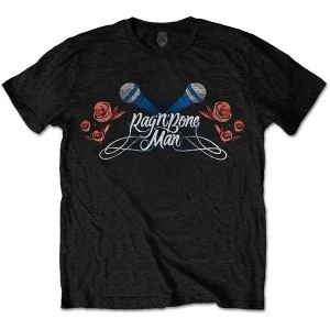 image of Rag'n'Bone Man - Mics & Roses Unisex Large T-Shirt - Black