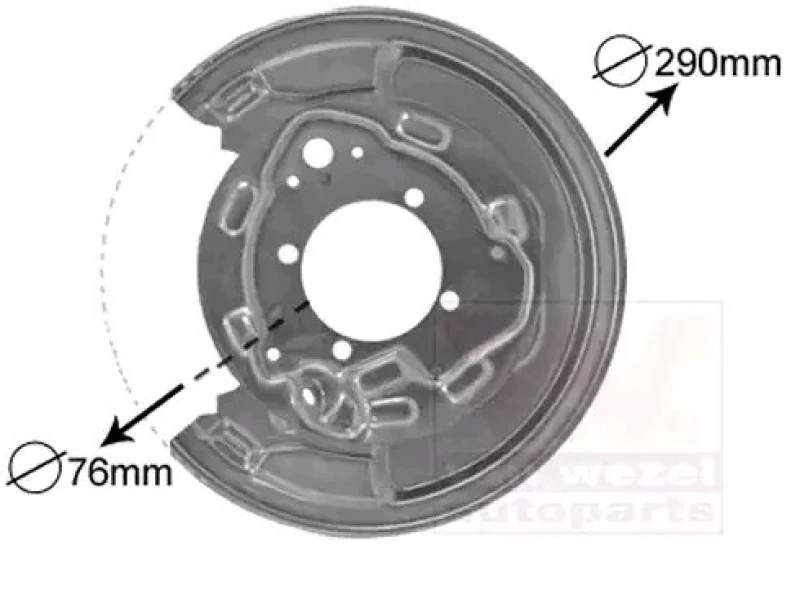 Image of VAN WEZEL 5307373 Brake Disc Back Plate Rear Axle Left Splash Panel,brake disc (1330)