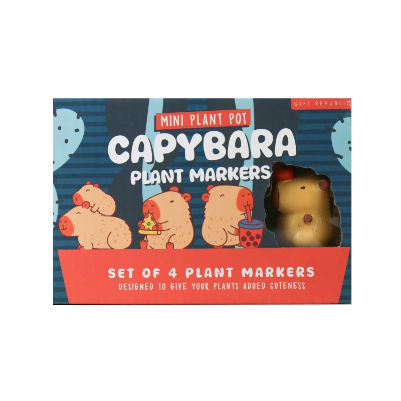 Image of Gift Republic Capybara Plant Pot Markers - Set of 4 Multi unisex One Size