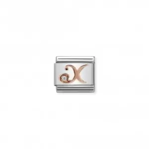 Image of Nomination Composable Classic Letters Zirconia Gold X Link 430310/24