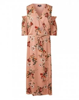 Image of Lovedrobe Floral Print Satin Midi Dress