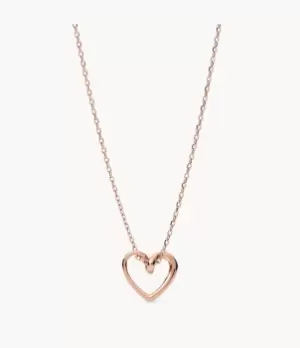 Image of Fossil Women Rose Gold-Tone Stainless Steel Pendant Necklace