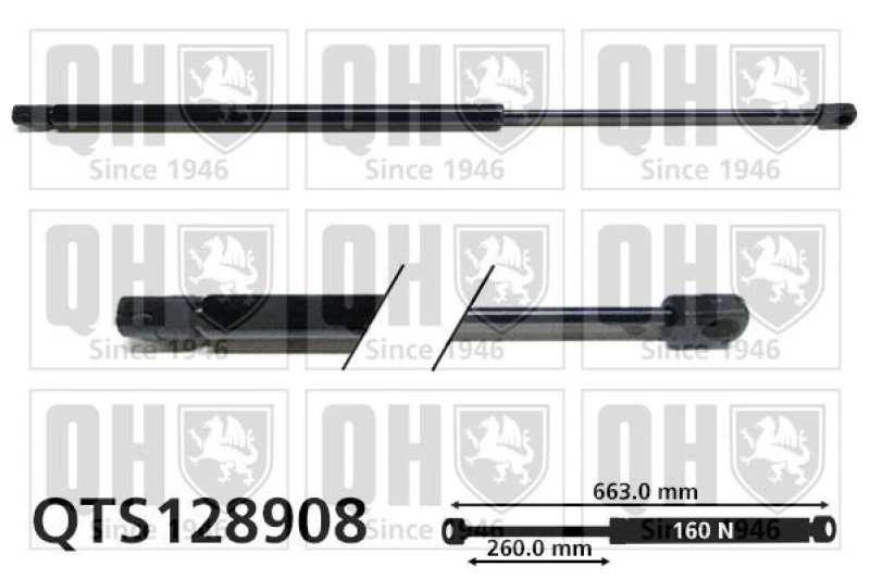 Image of QUINTON HAZELL Tailgate strut QUINTON HAZELL QTS128908