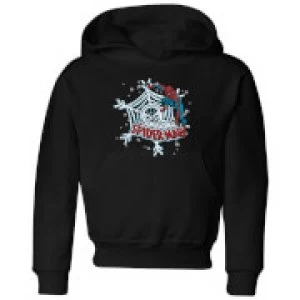 Image of Marvel The Amazing Spider-Man Snowflake Web Kids Christmas Hoodie - Black - 9-10 Years
