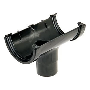 image of FloPlast ROM1B Miniflo Gutter Running Outlet - Black