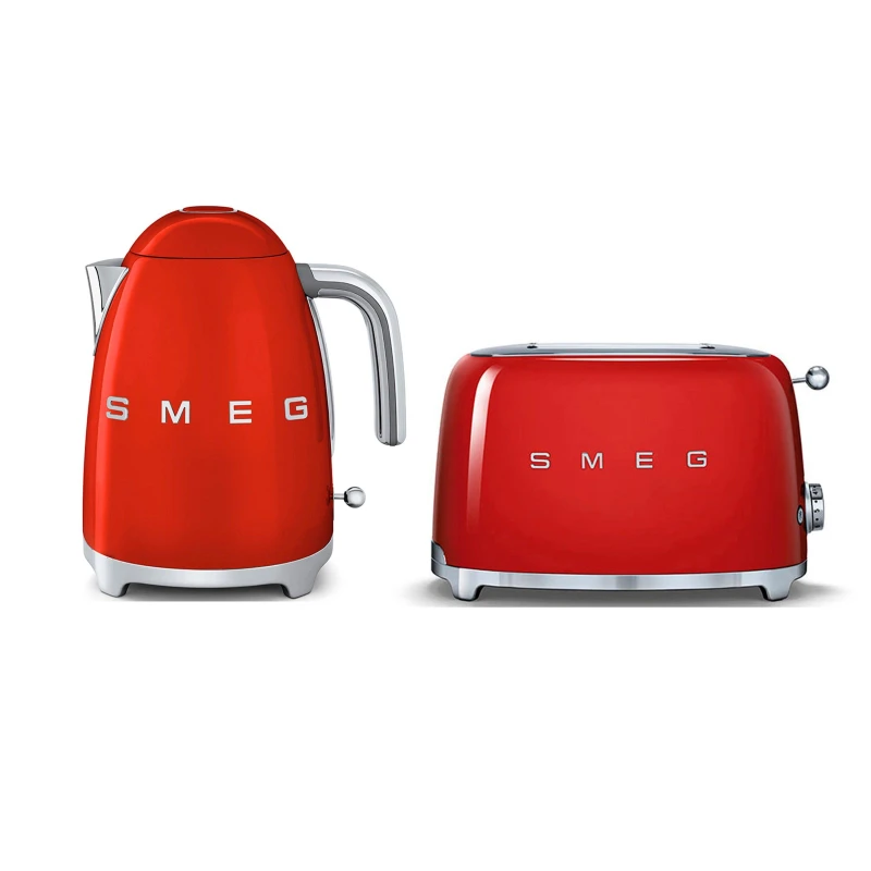 Image of Smeg 1.7L Kettle & 2 Slice Toaster Twin Pack Red