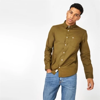 image of Jack Wills Huntshaw Lightweight Twill Shirt - Olive