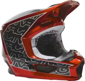 Image of Fox V1 Peril Motocross Helmet, red, Size S, red, Size S