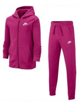 Image of Boys, Nike Girls NSW Core Tracksuit - Red/White, Size L, 12-13 Years