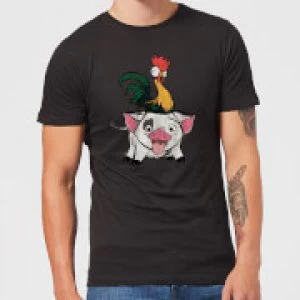 image of Disney Moana Hei Hei and Pua Mens T-Shirt - Black - M