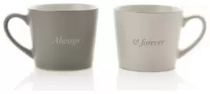 image of Amore Set of 2 Mugs - Grey & White