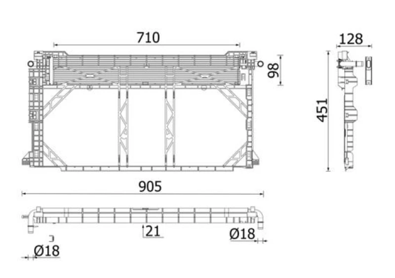 Image of Engine radiator MAHLE CR 2668 000P